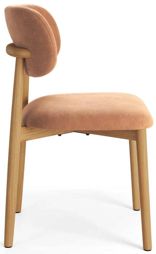 AVLO Terracotta (stof Danny 204)/gelakt eiken frame – HOUTEN STOEL VOOR WOONKAMER, EETKAMER, KEUKEN RETRO