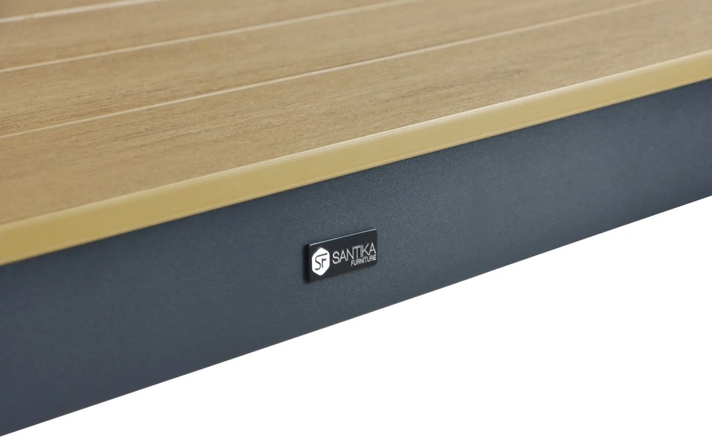 Dining Tuintafel rechthoekig 200 x 103 cm Aluminium Grijs Santika Mind