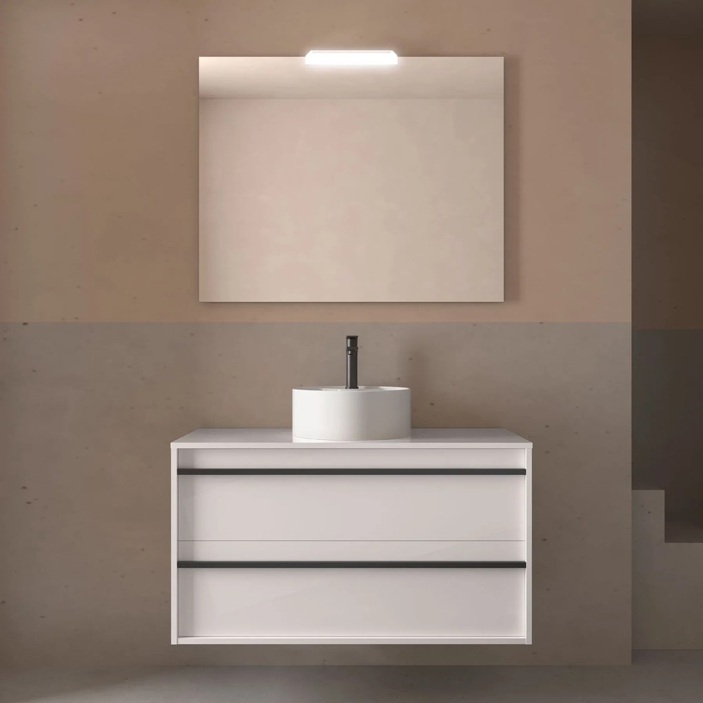 Muebles Resh badmeubel 100cm met 2 lades en toppaneel wit mat