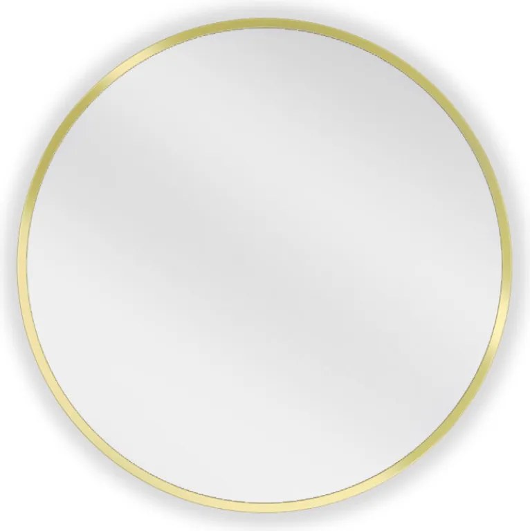 Mexen Loft ronde badkamerspiegel 50 cm, gouden lijst - 9850-050-050-000-50