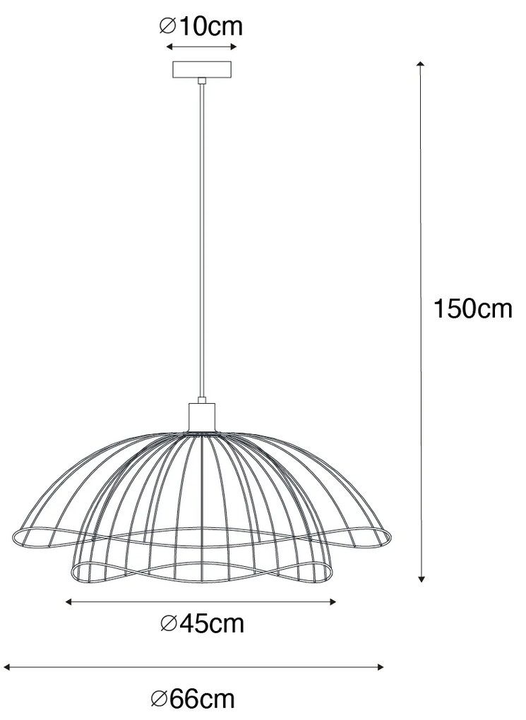 Design hanglamp donkerbrons 66 cm - Pua Design E27 rond Binnenverlichting Lamp