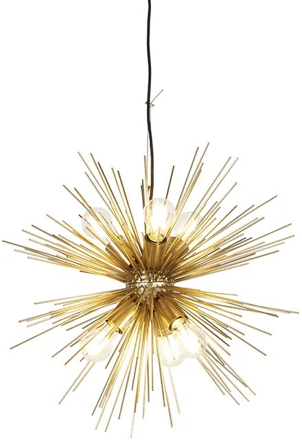 Art Deco hanglamp goud 6-lichts - Broom