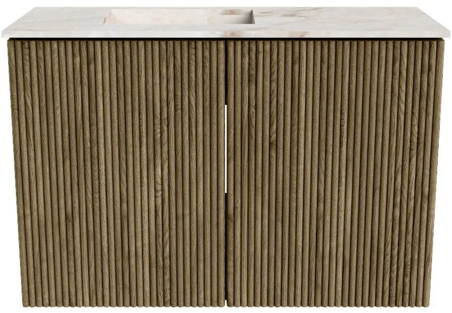 Mondiaz Joya DLux 60cm toiletmeubel dusk met wastafel faye links zonder kraangat frappe