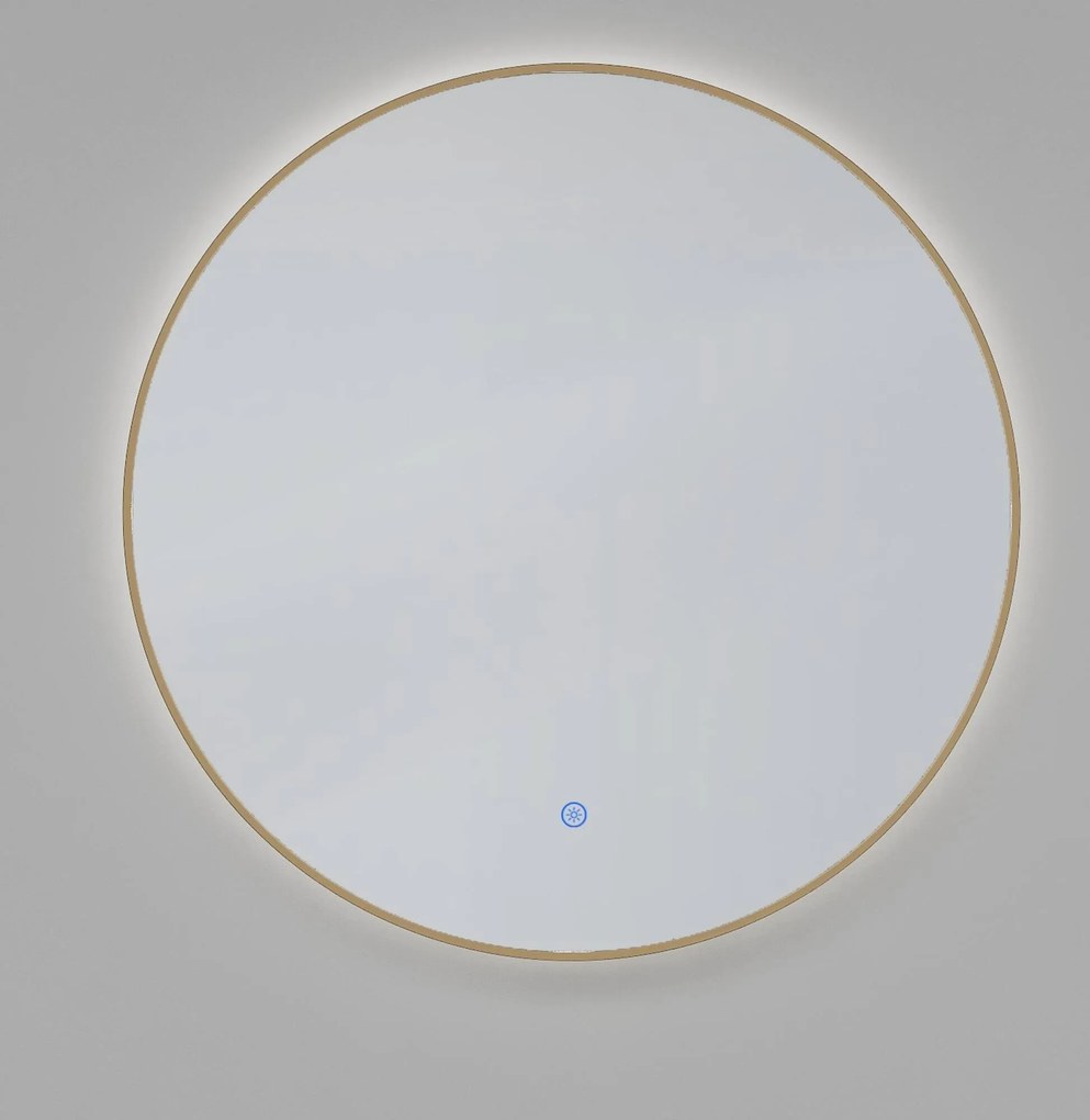 Saqu Cerchio ronde spiegel met LED verlichting Ø80cm geborsteld messing