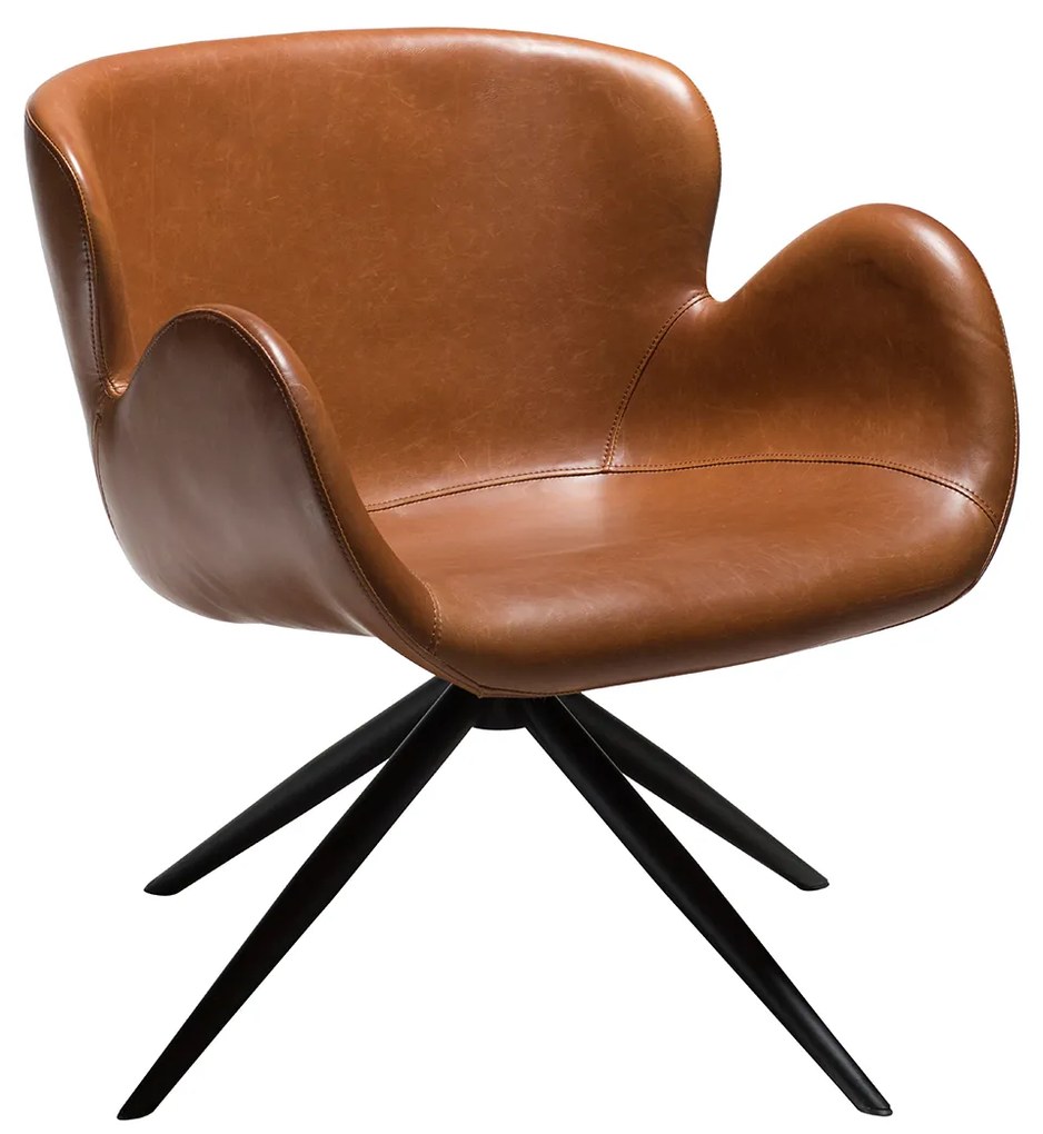 Dan-Form Gaia Draaibare Design Lounge Stoel Bruin Kunstleer