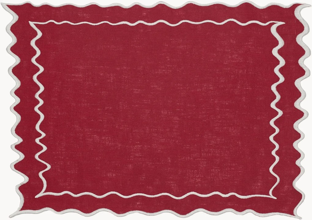 Placemat Vila met geborduurde rand