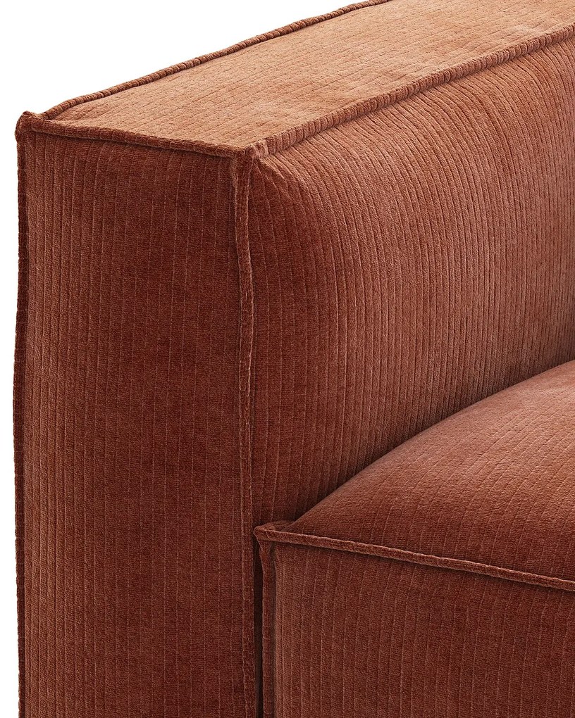 Modulaire bank, 3-zit en poef, vintage fluweel Seven