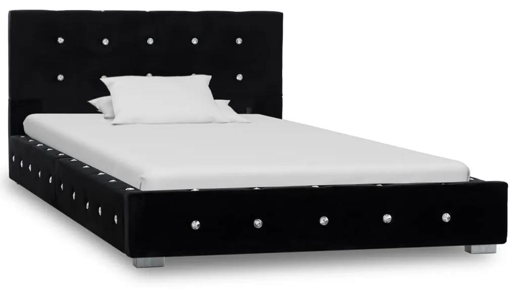 vidaXL Bed met traagschuim matras fluweel zwart 90x200 cm