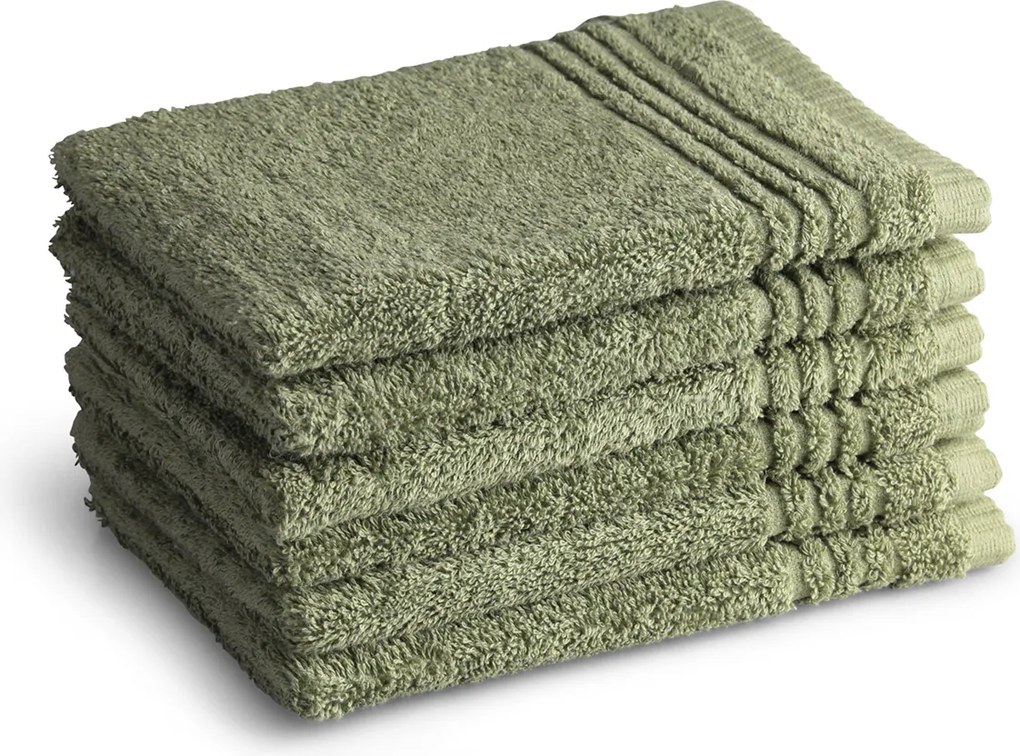 Washandjes Supreme Collectie – 6 stuks – 16×21 – oud groen
