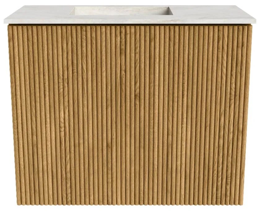 Mondiaz Joya DLux 50cm toiletmeubel oak met wastafel faye links 1 kraangat ostra
