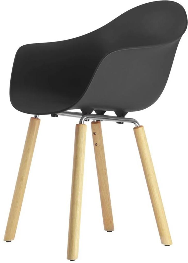 Toou TA stoel – Met armleuning - YI Eikenhouten poten- Kuipstoel - Eetkamerstoel - Eames - Arm - Kunststof - Hout - Design
