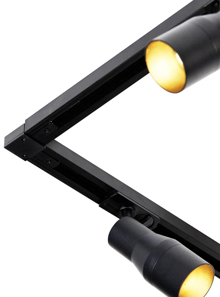 Modern railsysteem met 5 spots zwart 1-fase - Iconic Kohua