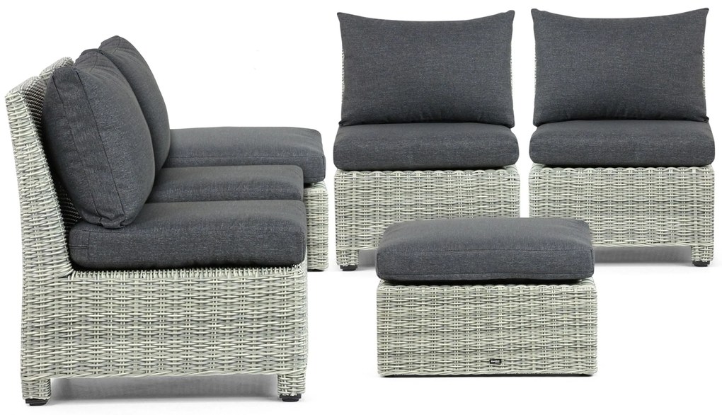Loungeset 4 personen Wicker Grijs Garden Collections Lusso/Comodo
