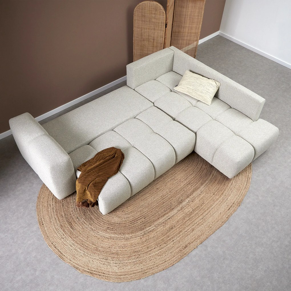 Slaapbank Met Hoek Beige Rechts