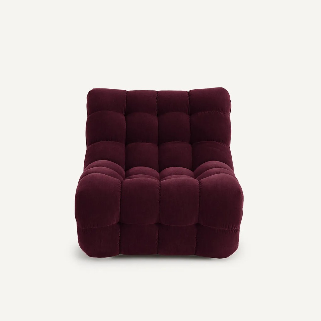 Modulaire gecapitonneerde fauteuil, fluweel, JUD