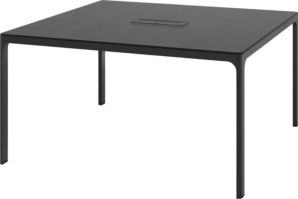 IKEA BEKANT Vergadertafel 140x140 cm Zwart gebeitst essenfineer/zwart Zwart gebeitst essenfineer/zwart - lKEA