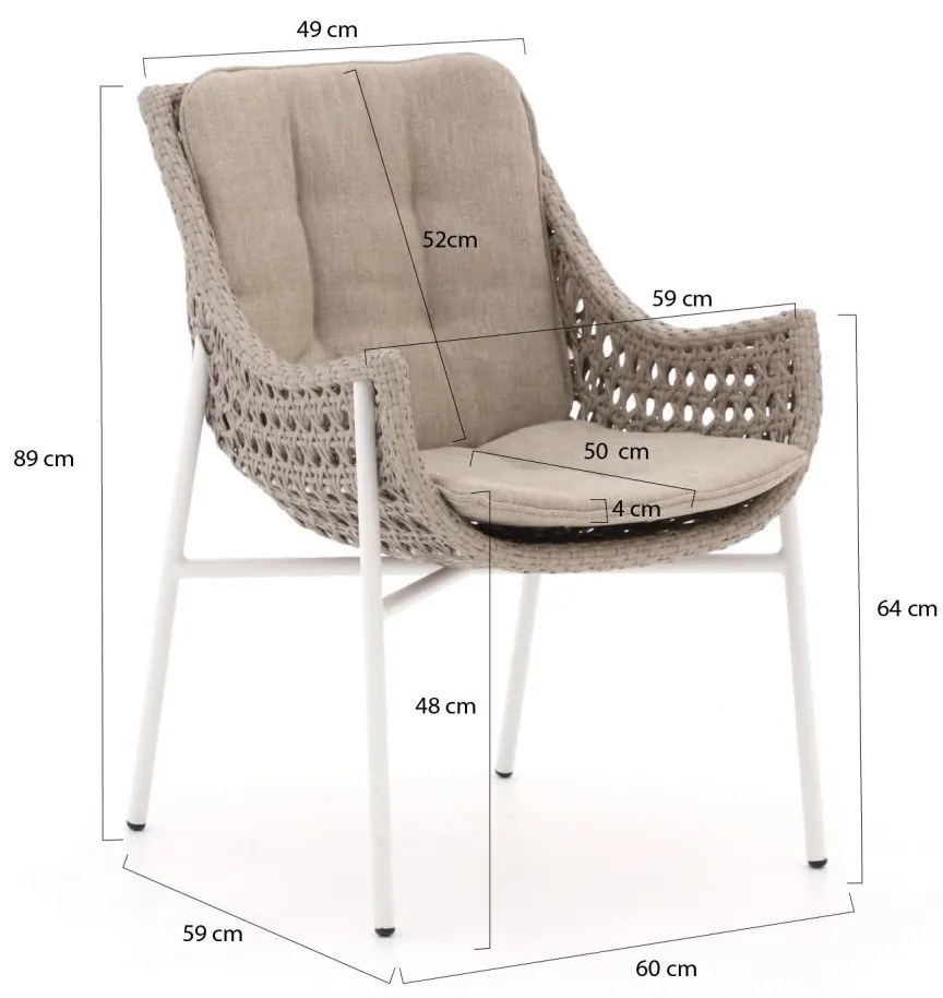 Manifesto Novara/ROUGH-Y Ø 150cm dining tuinset 6-delig