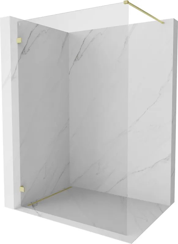 Mexen Lunar douchewand Walk-in links 100 x 200 cm, transparant 8 mm, goud geborsteld - 830-100-000-55-00-L