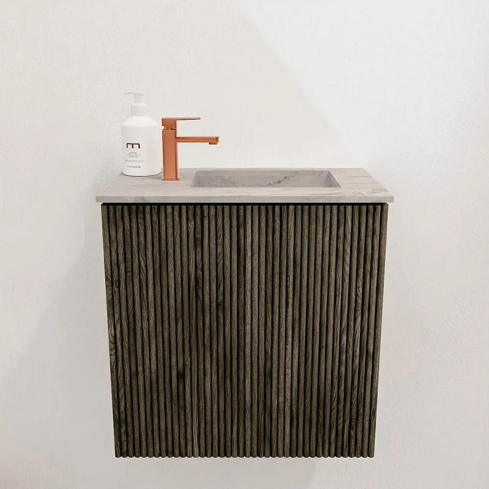 Mondiaz Joya DLux 40cm toiletmeubel shadow met wastafel faye rechts 1 kraangat glace