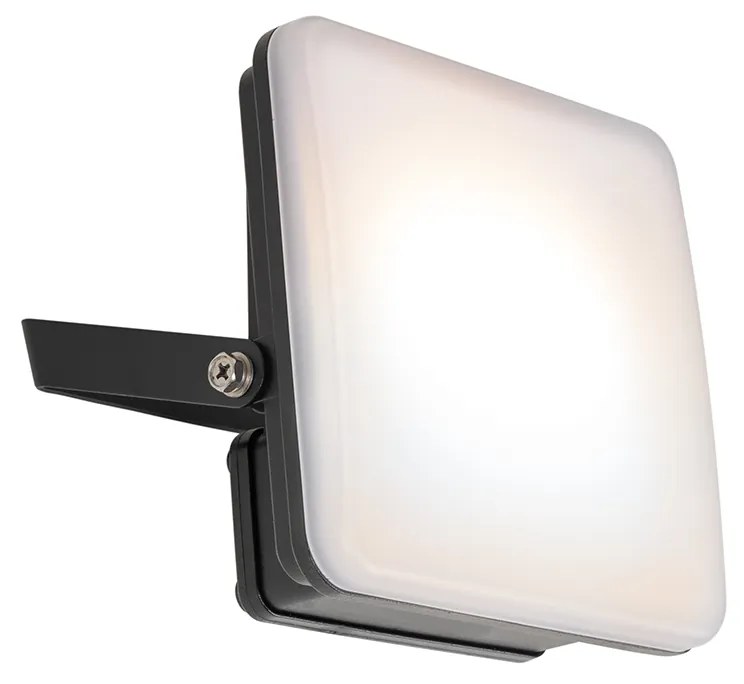 Buitenlamp met dimmer Smart straler zwart 14,5 cm incl. LED IP65 met grondpin - Ruud Modern IP65 Buitenverlichting vierkant