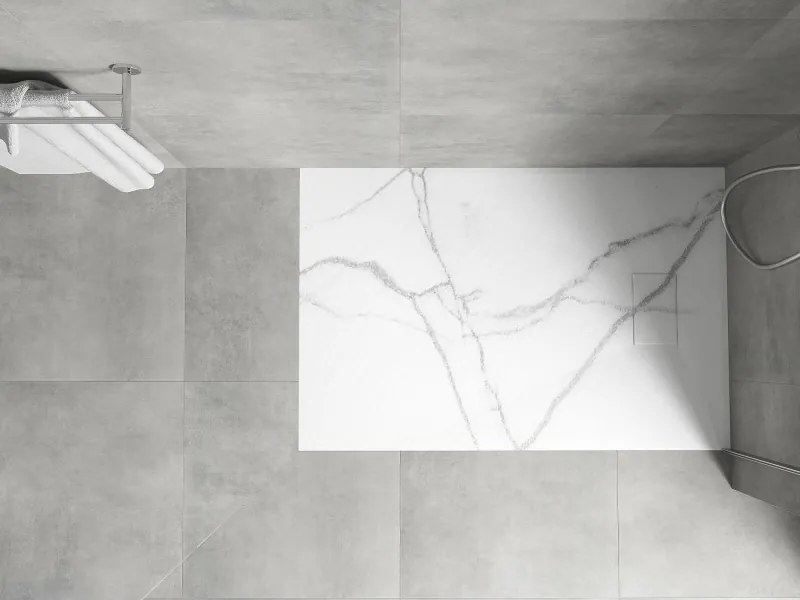 Mexen Hugo rechthoekige SMC douchebak 100 x 80 cm, witte steen - 42158010