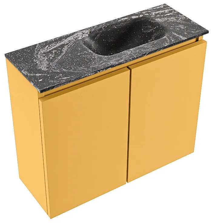 Mondiaz Ture DLux toiletmeubel 60cm ocher met wastafel lava rechts met kraangat