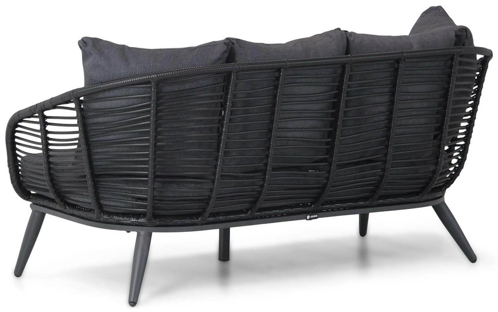 Stoel en Bank Loungeset 4 personen Aluminium/wicker Zwart Coco Coco Leonardo