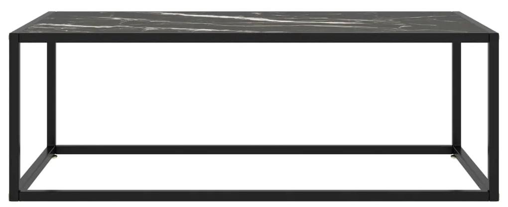 vidaXL Salontafel met zwart marmerglas 100x50x35 cm zwart