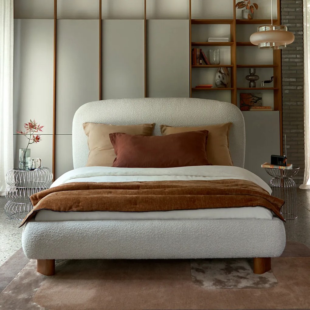 Hoofdbord in bouclette stof, Mila