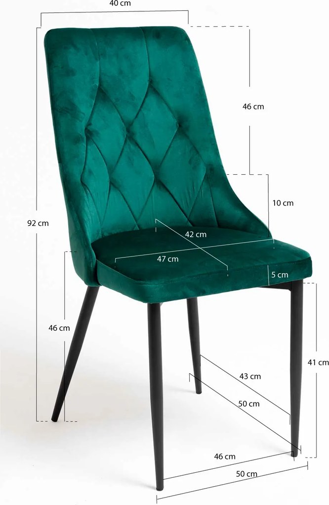 Dolfijn zwart fluwelen stoel