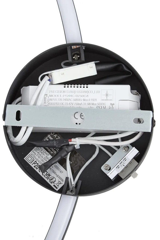 Design wandlamp zwart 67cm incl. LED 3-staps dimbaar - Anello