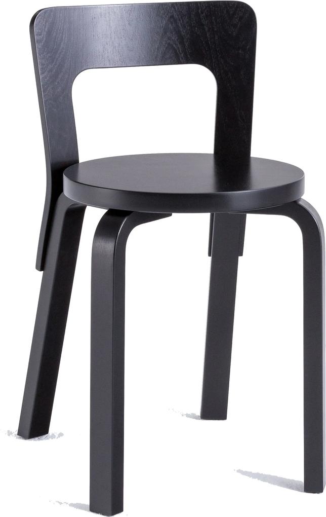 Artek 65 stoel zwart gelakt zwart gelakt onderstel