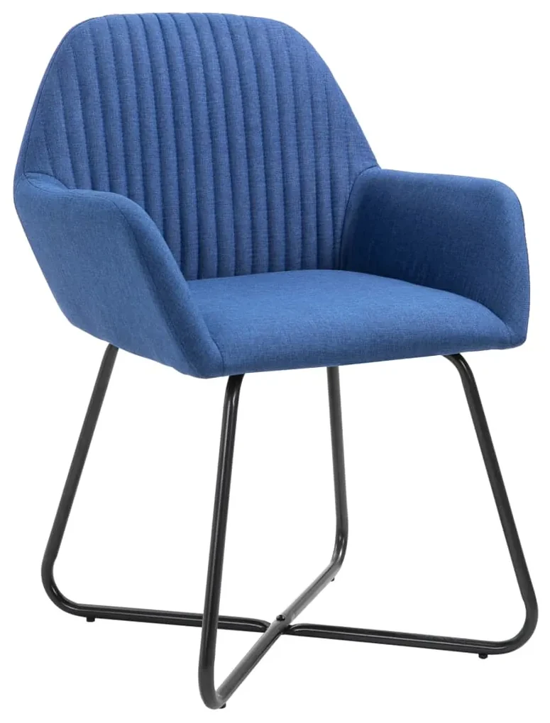 vidaXL Eetkamerstoelen 6 st stof blauw
