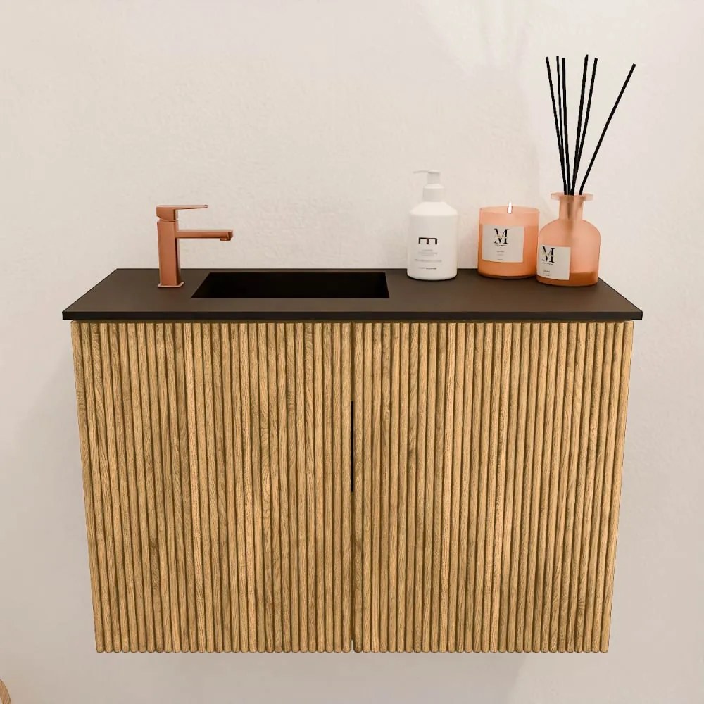 Mondiaz Joya 60cm toiletmeubel oak met wastafel faye links 1 kraangat urban