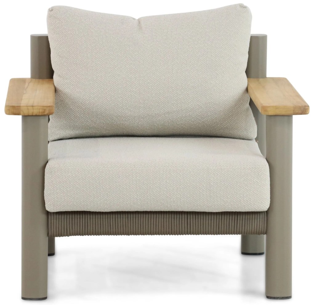 Stoel en Bank Loungeset 5 personen Aluminium/teak Taupe  Santika Furniture Santika