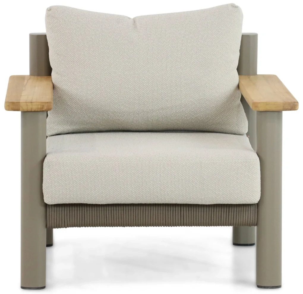 Stoel en Bank Loungeset 5 personen Aluminium/teak Taupe  Santika Furniture Santika