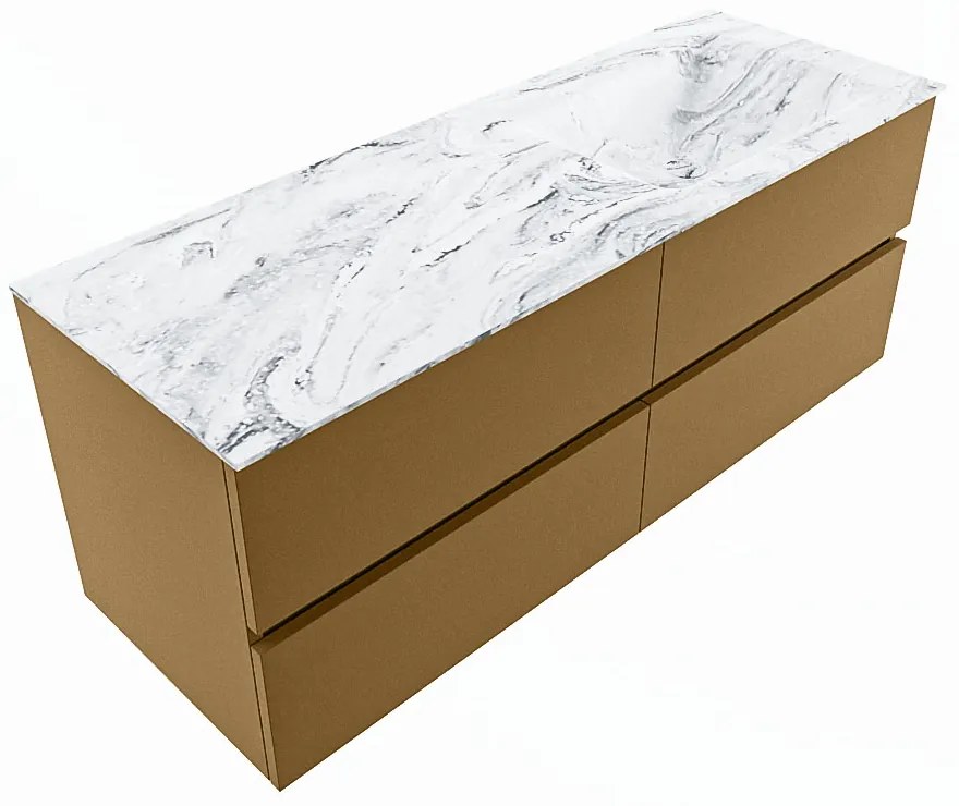 Mondiaz Vica DLux badmeubel 130cm oro 4 lades met wastafel glace rechts 1 kraangat