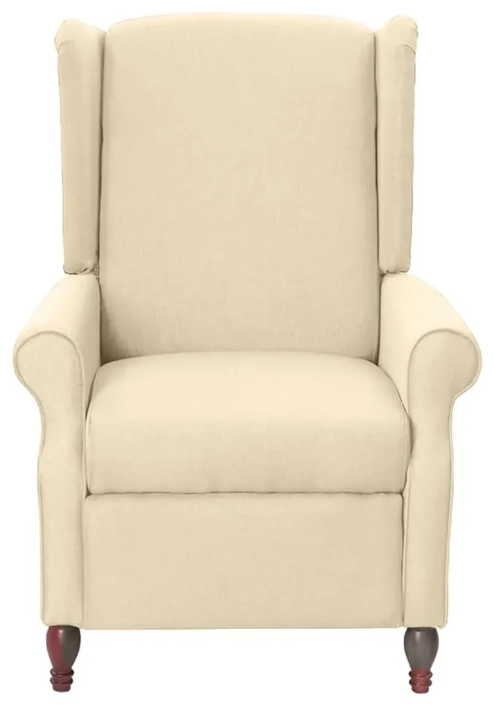 vidaXL Fauteuil verstelbaar stof crèmekleurig