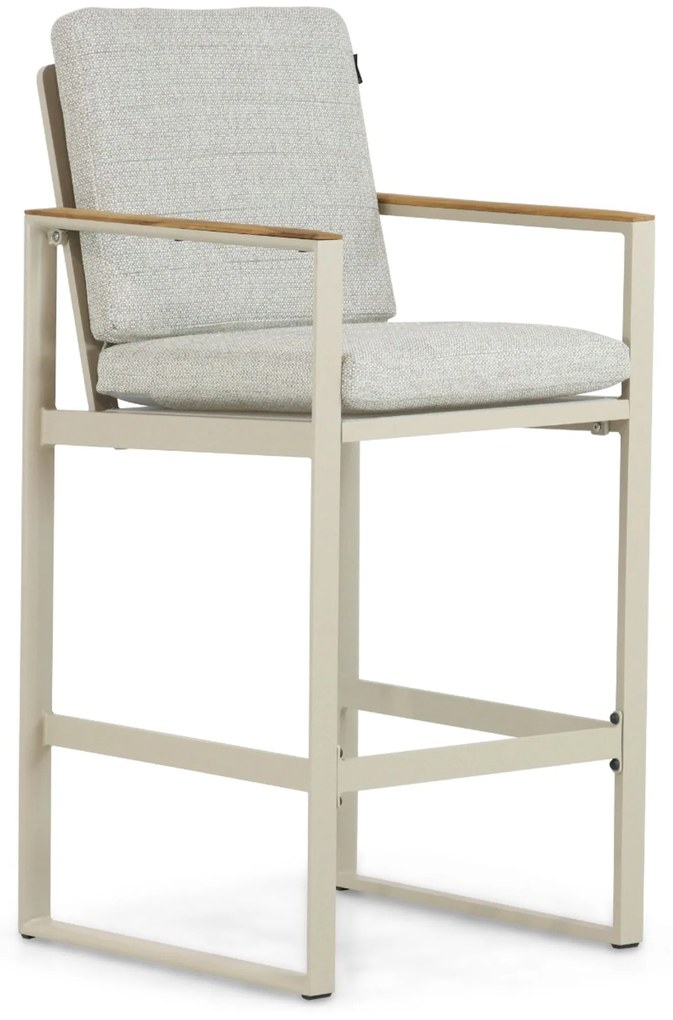Barstoel Aluminium/Teak Taupe-naturel-bruin Lifestyle Garden Furniture Faro