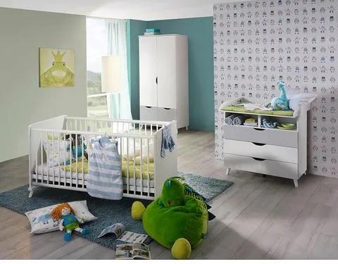 Babykamer voordeelset 3-delig »Danzig«, ledikantje + commode + 2-deurskast