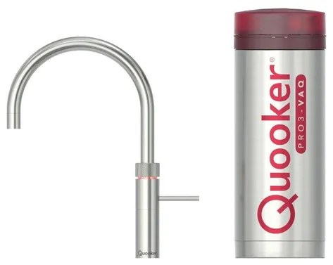 Quooker Fusion Round kokendwaterkraan - draaibare uitloop - PRO3 reservoir - Warm / kokend water - RVS 3FRRVS