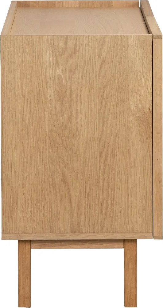 Kastje Eiken Met Stoffen Deuren 90 Cm - 90x40x60cm.