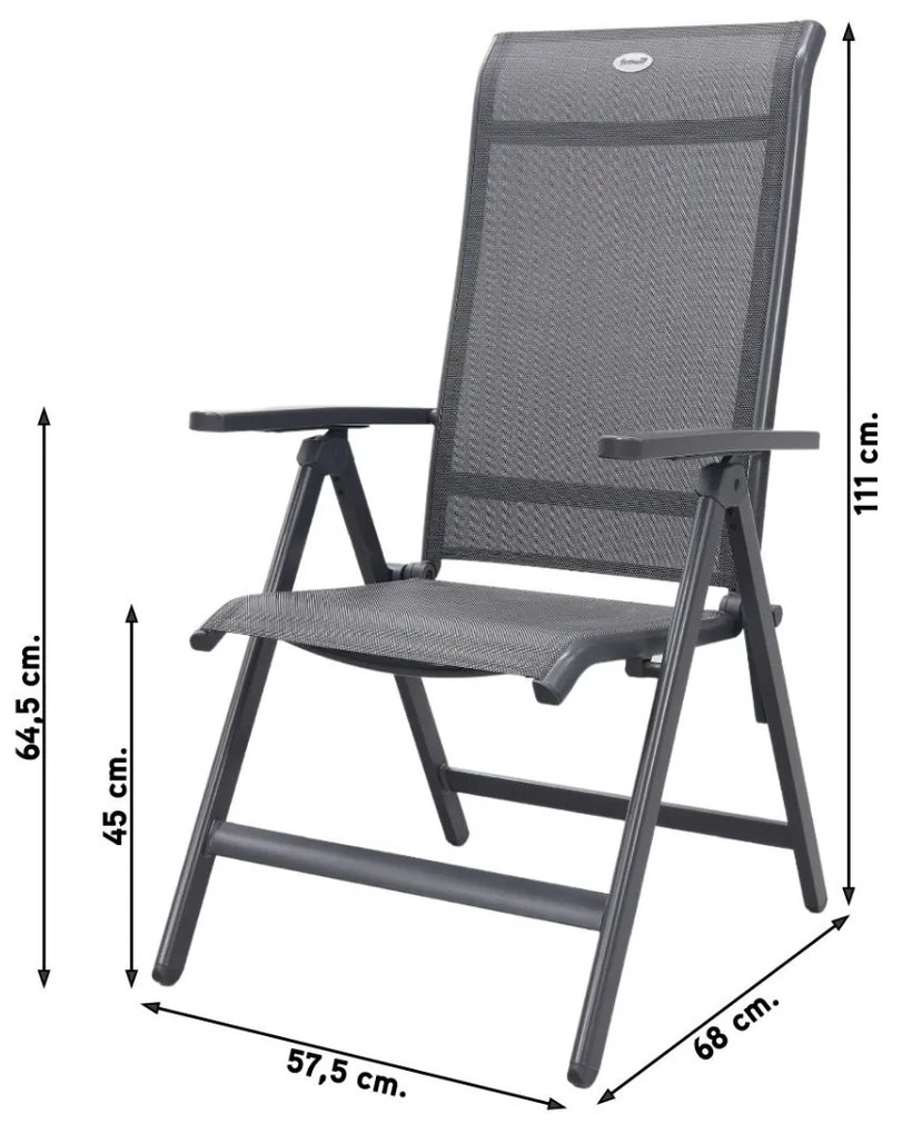 Hartman Milaan/Ottowa 205-265x100 cm. - 7-delige verstelbare tuinset