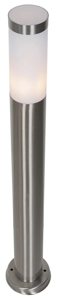 Buitenlamp staal met opaal glas met grondpin en kabelmof 80cm IP44 - Rox