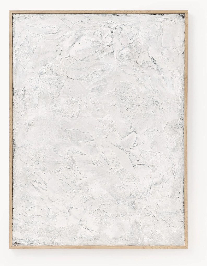 Handbeschilderde canvasdoek Simple Living met houten frame