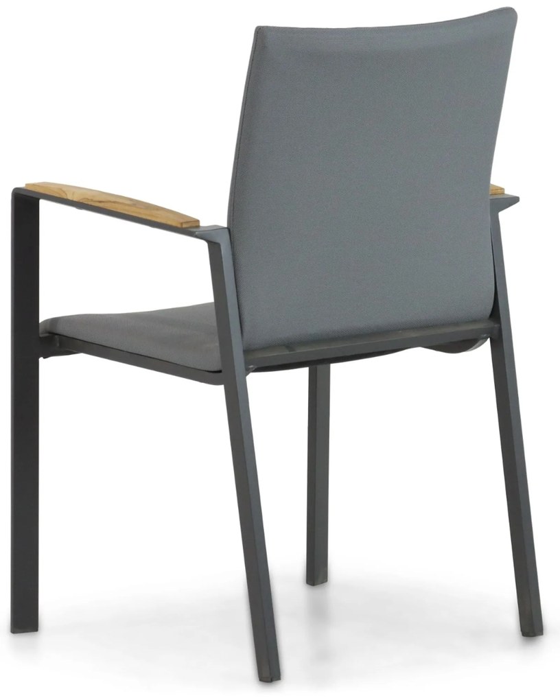 Tuinstoel stapelbaar Aluminium/textileen Grijs-antraciet Lifestyle Garden Furniture Brandon