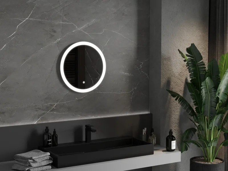 Mexen Oro verlichte badkamer spiegel, rond 50 cm, LED 6000K, anti-condens - 9824-050-050-611-00