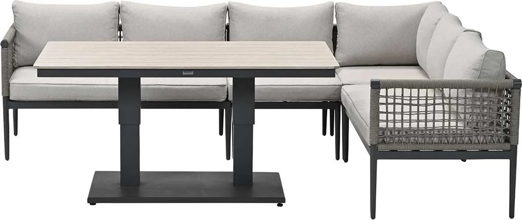 Garden Impressions Burela - Brugge lounge dining set 5-delig rechts - taupe