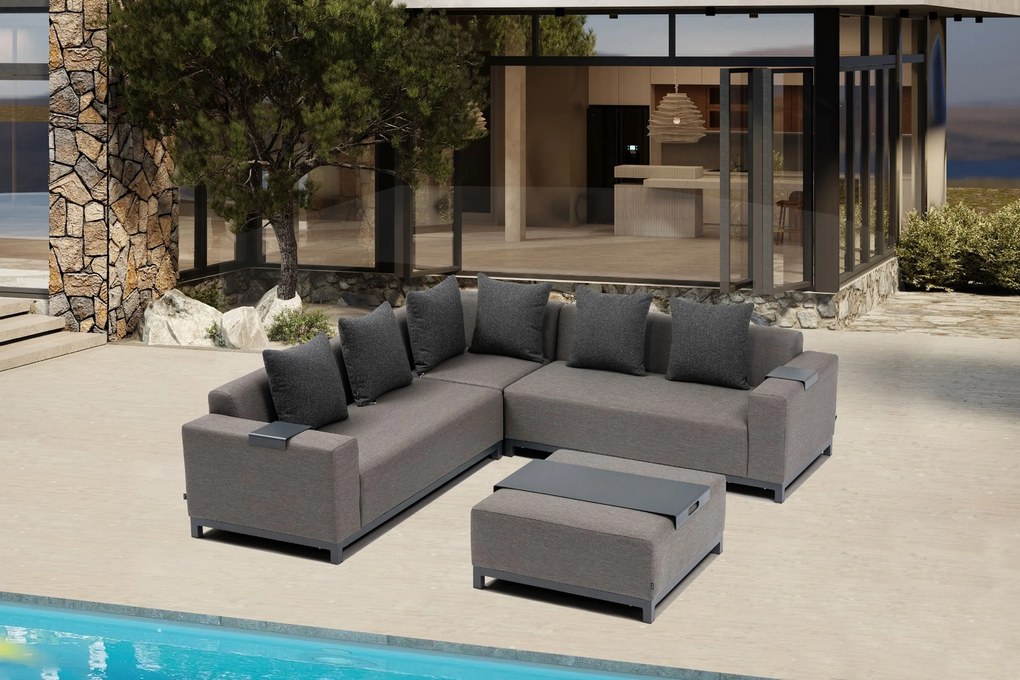Hoek loungeset 5 personen Outdoor textiel Grijs De Laan Projects