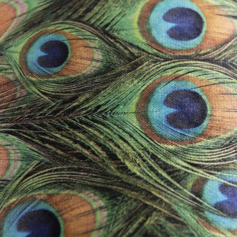 Velours lampenkap pauw dessin 50/50/25 met gouden binnenkant